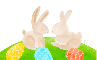 easter bunny with easter eggs