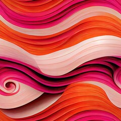 The image features a mesmerizing pattern of psychedelic swirls and curves in bold, bright colors. The lines are fluid and organic, blending together to create a groovy, mesmerizing design.