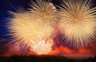 花火のイラスト(AI generated image)