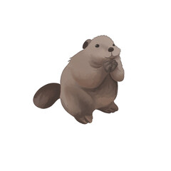 watercolor beaver