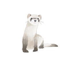 watercolor ferret