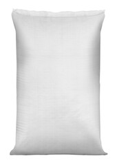Sand bag or white plastic canvas sack isolated. PNG transparency	