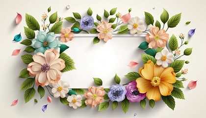 Floral frame illustration with copy space. 