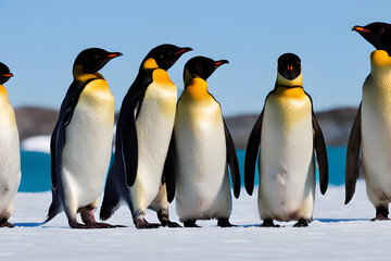 Obraz premium Penguin Parade: Meet Our Cute and Curious Friends