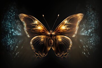 Butterfly made of cosmic superstrings. Generative AI