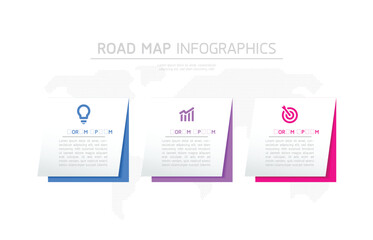 Connecting Steps business Infographic Template with 3 Elements