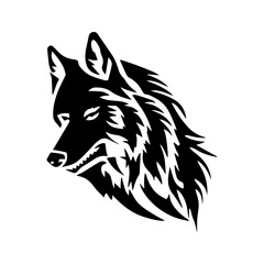 Wolf head isolated on white, vector illustration.