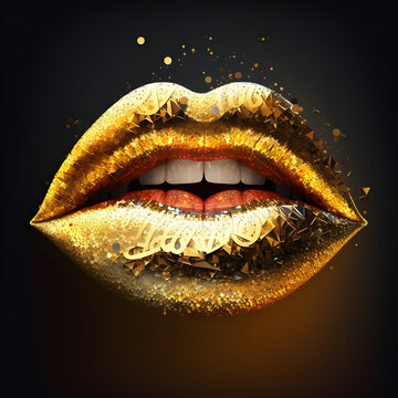 Illustration of a lips, AI-generated image
