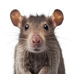 rat face shot , isolated on transparent background cutout , generative ai - obrazy, fototapety, plakaty