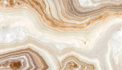 Subtle soft white and brown onyx gemstone texture. Generative AI