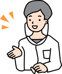 白衣を着た医者の男性