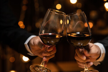 Celebrate whiskey on a friendly party in restaurant