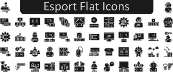 Esport flat icons set. Web icon set. Website set icon vector.