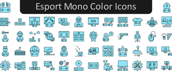 Esport mono color icons set. Web icon set. Website set icon vector. © PNG, Vector & Video