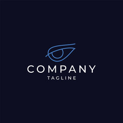Abstract eye line icon outline logo design template