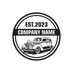 Obraz premium old car logo , automotive logo vector