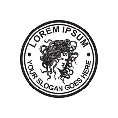 medusa logo , snake woman logo vector