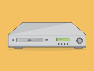 Obraz premium dvd cd player vhs player cassette player flat vector illustration retro tech 90s 80s nostalgia