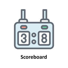 Scoreboard Vector Fill Outline Icons. Simple stock illustration stock