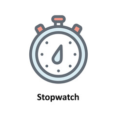 Stopwatch Vector Fill Outline Icons. Simple stock illustration stock