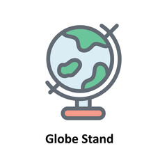 Globe Stand Vector Fill Outline Icons. Simple stock illustration stock