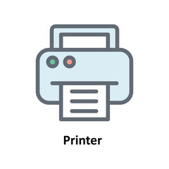 Printer  Vector Fill Outline Icons. Simple stock illustration stock