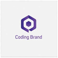 Fototapeta premium coding brand logo