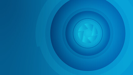 blue camera lens background wallpaper with three dimensional elements