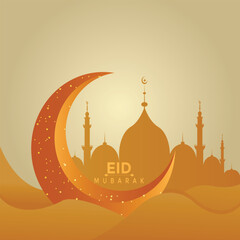 Eid Mubarak Moon  Background Design