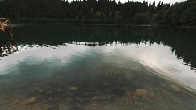 View of Karagol Lake in Artvin. 4K Footage in Turkey