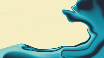 Abstract water fluid illustration background with noise, abstract 3d render, holographic shape in motion. Iridescent digital art for banner background, wallpaper.