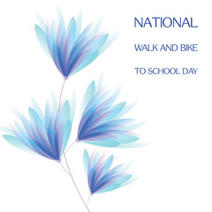 National Walk and Bike to School Day. Design suitable for greeting card poster and banner