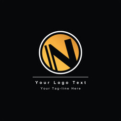 Fototapeta premium Premium Vector N Letter Logo in two color variations. Beautiful Logotype design for company branding. Elegant identity design in white and gold.