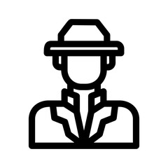 detective man icon or logo isolated sign symbol vector illustration - high quality black style vector icons
