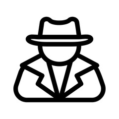 detective man icon or logo isolated sign symbol vector illustration - high quality black style vector icons
