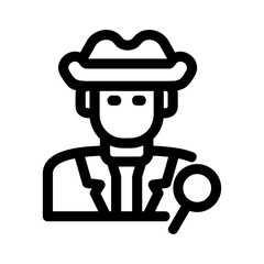 detective man icon or logo isolated sign symbol vector illustration - high quality black style vector icons
