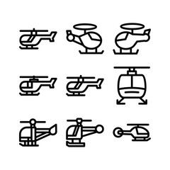helicopter icon or logo isolated sign symbol vector illustration - high-quality black style vector icons
