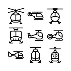 helicopter icon or logo isolated sign symbol vector illustration - high-quality black style vector icons
