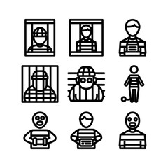 prisoner icon or logo isolated sign symbol vector illustration - high quality black style vector icons
