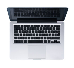 Modern laptop on white background - obrazy, fototapety, plakaty