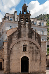 Fototapeta na wymiar Church of Saint Luke in the town square in Kotor, Montenegro