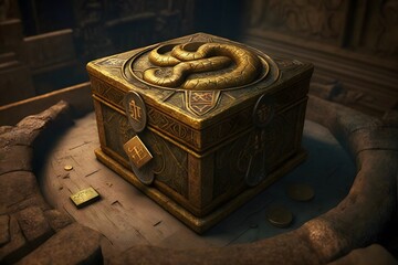gold box ancient created using AI Generative Technology