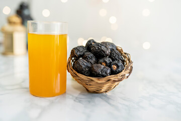 Orange juice with Dates Iftar Image