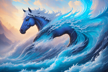 Obraz na płótnie Canvas horse in water