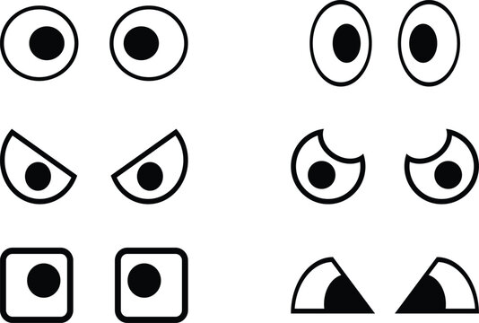 set of cartoon eyes vector image or clipart