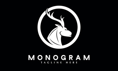 Deer logo abstract monogram vector
