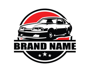 2000 Ford mustang isolated side view white background. best for logos, badges, emblems, icons, available in eps 10.