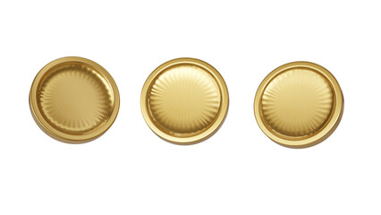 Heap of gold coins on white background with concept of profit, income, gold coins or business currency. 3d rendering.