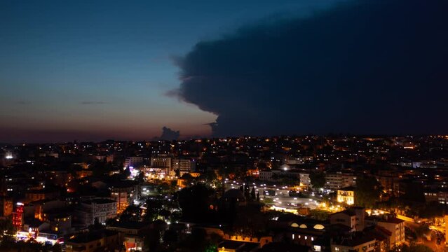 Aerial view of Tekirdag City landscape. 4K Footage in Turkey