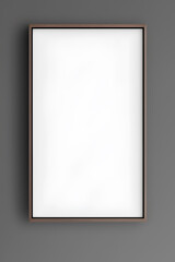 Brown Photo Frame Isolated On Grey Background